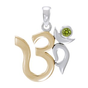 AUM vedhng med Peridot - 26mm - u/kde