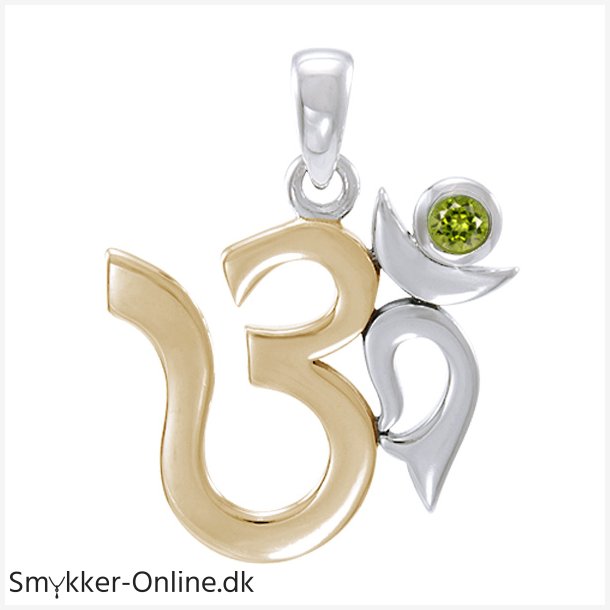 AUM vedhng med Peridot - 26mm - u/kde