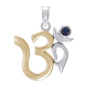 AUM vedhng med Safir - 26mm - u/kde