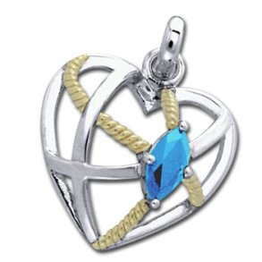 Vedhng Hjerte med Bl Topas - u/kde