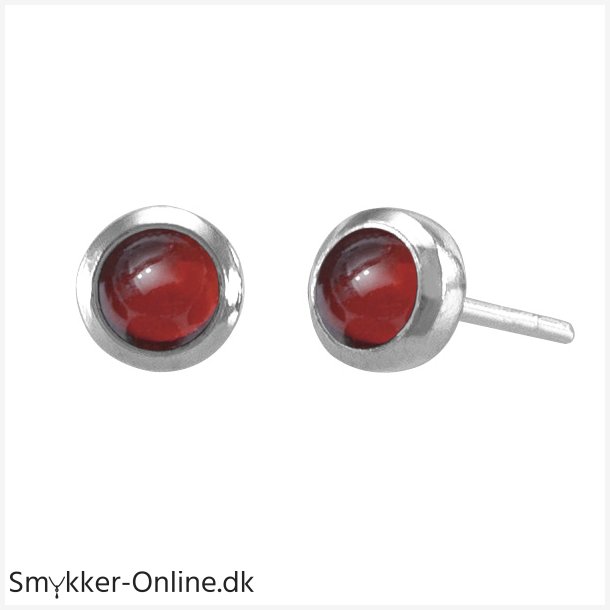restikker med Rd Granat - 6mm - pr par