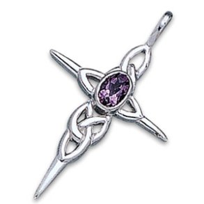 Keltisk kors med Ametyst - 43mm - u/kde