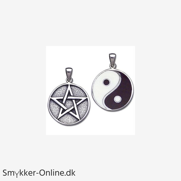 Vedhng med Pentagram og Yin Yang - 34mm u/kde