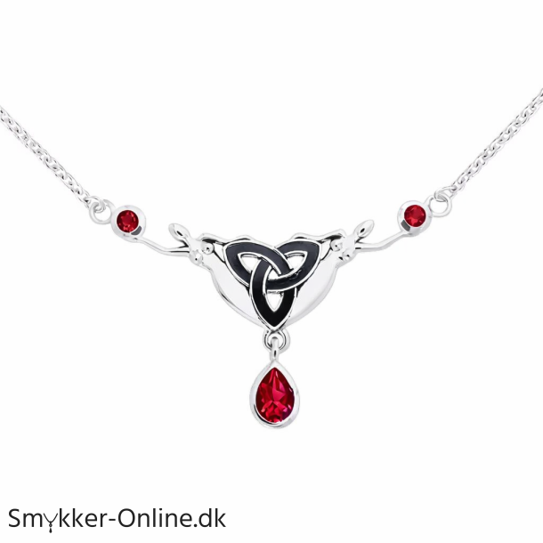 Halsk�de med Triquetra - Treenighedssymbolet og Rubin