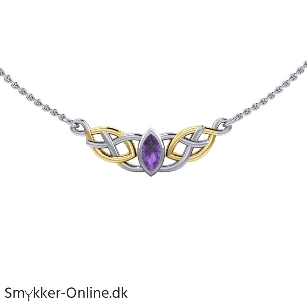 Halsk�de med Keltiske knuder og Ametyst