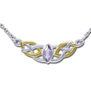 Halskde med Keltiske knuder og Ametyst