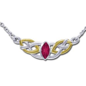 Halskde med Keltiske knuder og Rubin