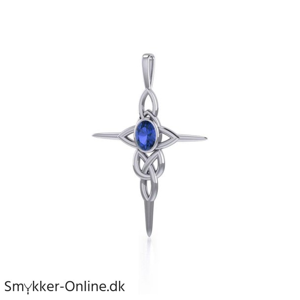 Keltisk kors med Safir - u/k�de