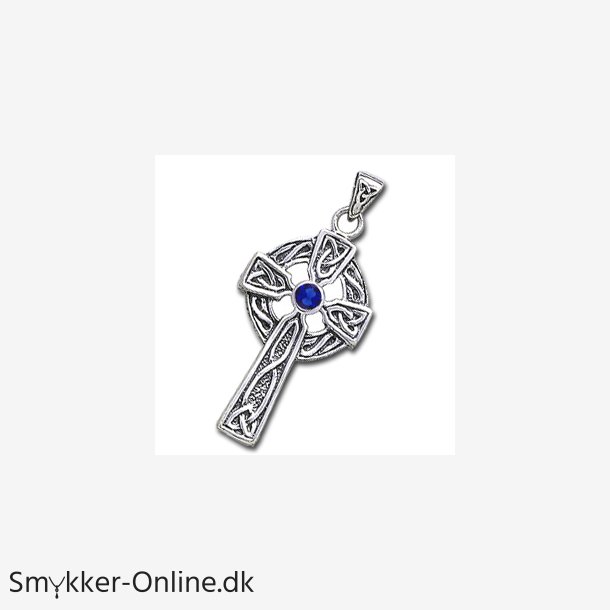Keltisk Kors med Safir - 47mm - u/kde