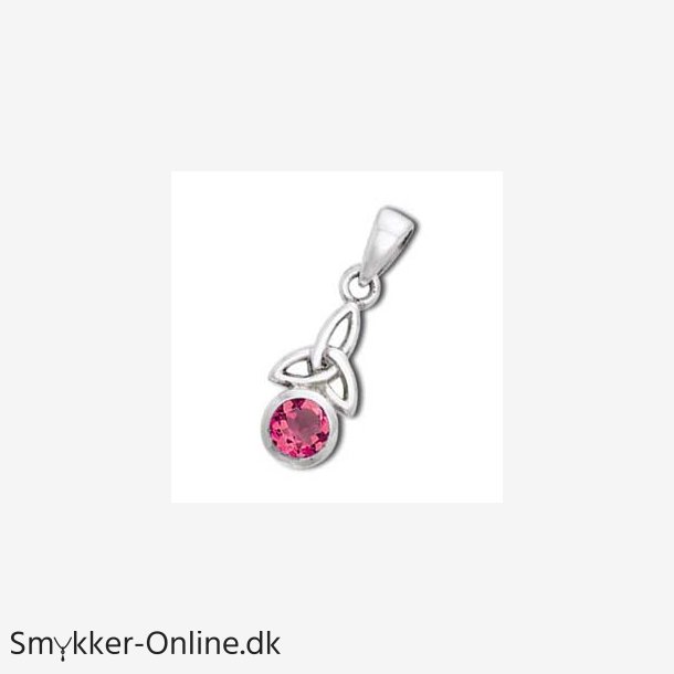 Vedh�ng med Triquetra - Treenighedssymbolet og Rubin - 24mm - u/k�de