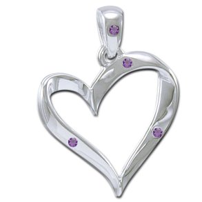 Vedhng Hjerte med Ametyst - u/kde