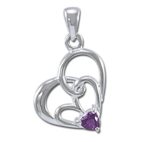 Vedhng Hjerte med Ametyst - u/kde