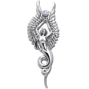 Vedhng Engel og Bjergkrystal - 42mm - u/kde