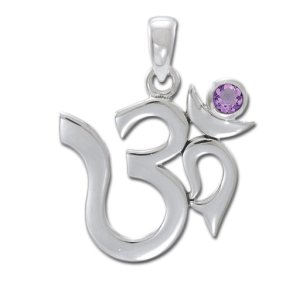 AUM vedhng med Ametyst - 26mm - u/kde