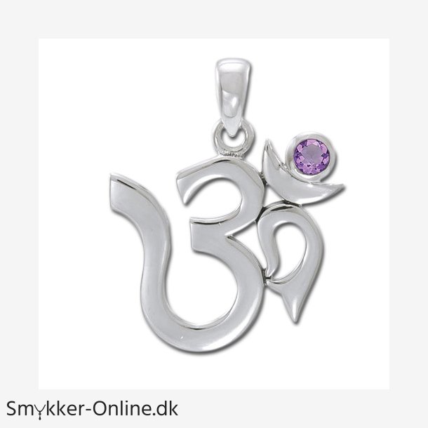 AUM vedhng med Ametyst - 26mm - u/kde