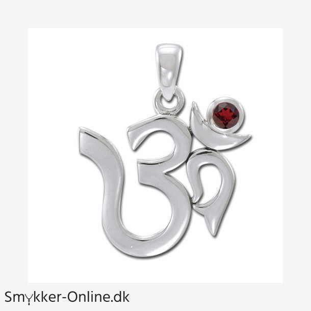 AUM vedhng med Rd Granat - 26mm - u/kde
