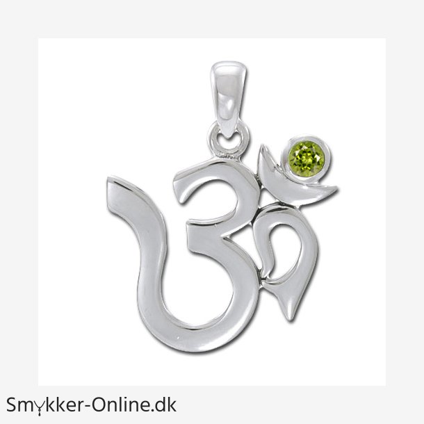 AUM vedhng med Peridot - 26mm - u/kde
