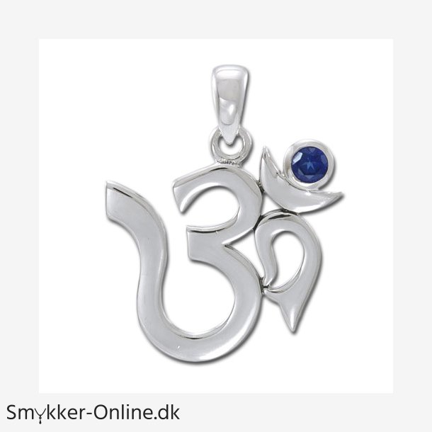 AUM vedhng med Safir - 26mm - u/kde