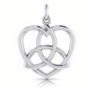 Vedhng Hjerte med Triquetra - Treenighedssymbolet - 31mm - u/kde