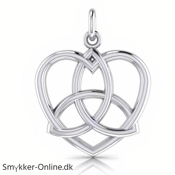 Vedhng Hjerte med Triquetra - Treenighedssymbolet - 31mm - u/kde