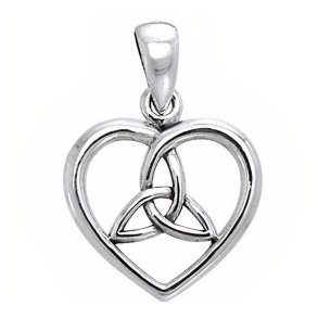 Vedhng Hjerte med Triquetra - Treenighedssymbolet - 22mm - u/kde