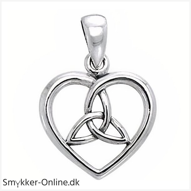 Vedhng Hjerte med Triquetra - Treenighedssymbolet - 22mm - u/kde