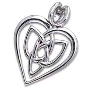 Vedhng Hjerte med Triquetra - Treenighedssymbolet - 29mm - u/kde