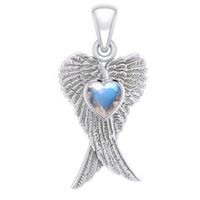 Vedhng Englevinger - med Mnesten hjerte - 26mm - u/kde