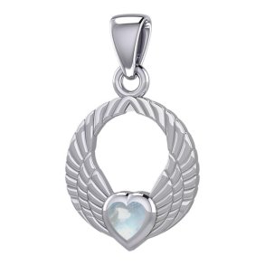 Vedhng Englevinger - med Mnesten hjerte - 23mm - u/kde