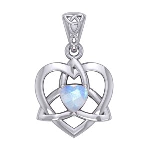 Vedhng Keltisk Hjerte / Treenighedssymbolet med Mnesten - 26mm - u/kde