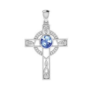 Keltisk kors med Safir - 40mm - u/kde