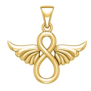 Englevinger - Uendelighedstegnet - vedhng - u/kde - Forgyldt - 14 karat guld