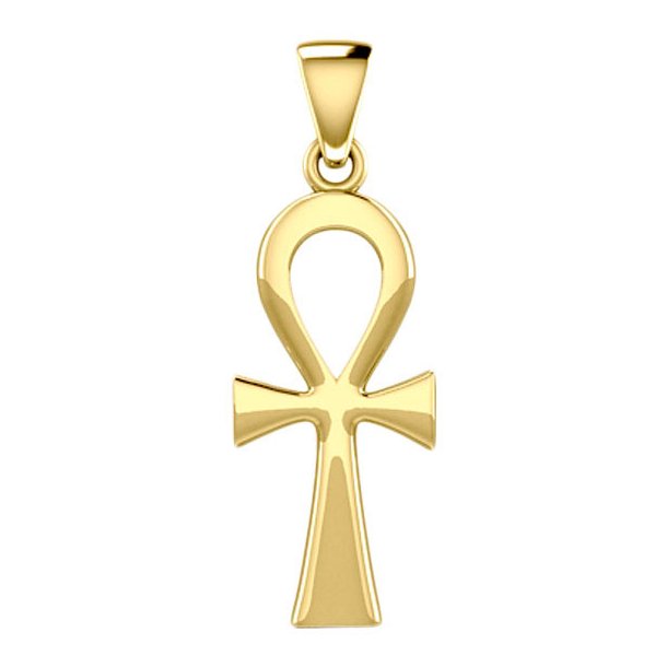 Ankh kors mini - u/kæde - Forgyldt -14 karat guld