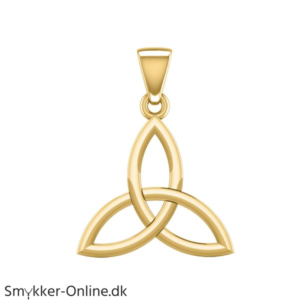 Vedhng med Triquetra - Treenighedssymbolet - 23mm - u/kde - Forgyldt - 14 karat guld