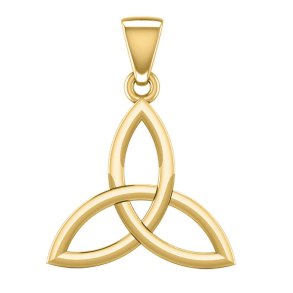 Vedhng med Triquetra - Treenighedssymbolet - 25mm - u/kde - Forgyldt - 14 karat guld