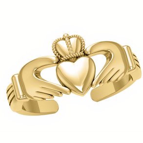 Tring med Claddagh symbolet - Forgyldt - 14 karat guld