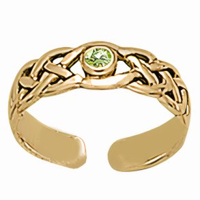 T�ring med Peridot - Forgyldt - 14 karat guld