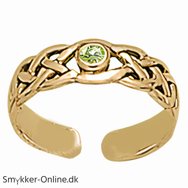 T�ring med Peridot - Forgyldt - 14 karat guld