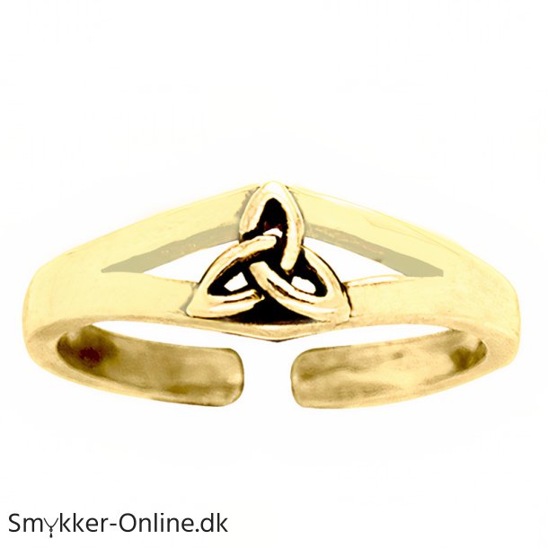 Tring med Triquetra - Treenighedssymbolet - Forgyldt - 14 karat guld