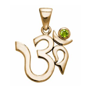 AUM vedh�ng med Peridot - 26mm - u/k�de