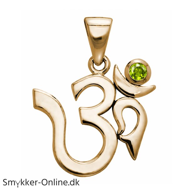 AUM vedh�ng med Peridot - 26mm - u/k�de
