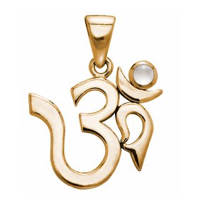 AUM vedh�ng med Bjergkrystal - 26mm - u/k�de
