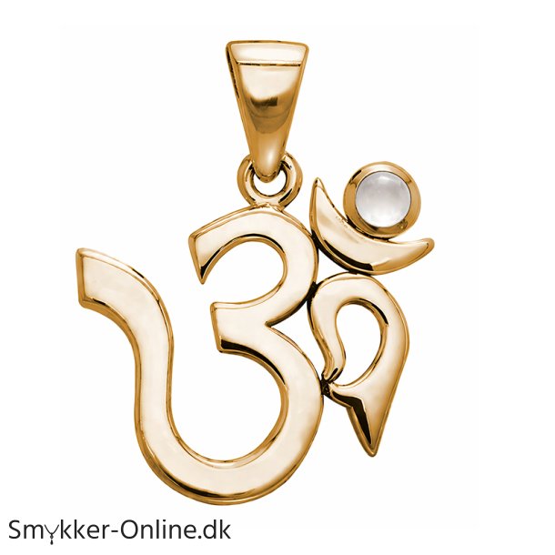 AUM vedh�ng med Bjergkrystal - 26mm - u/k�de
