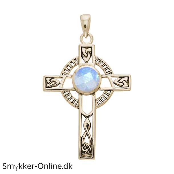 Keltisk kors med M�nesten - 40mm - u/k�de