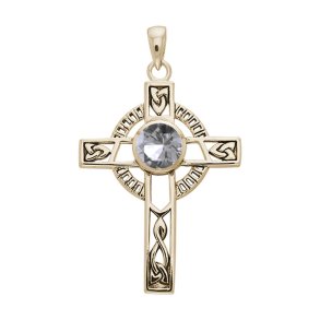 Keltisk kors med Bjergkrystal - 40mm - u/k�de