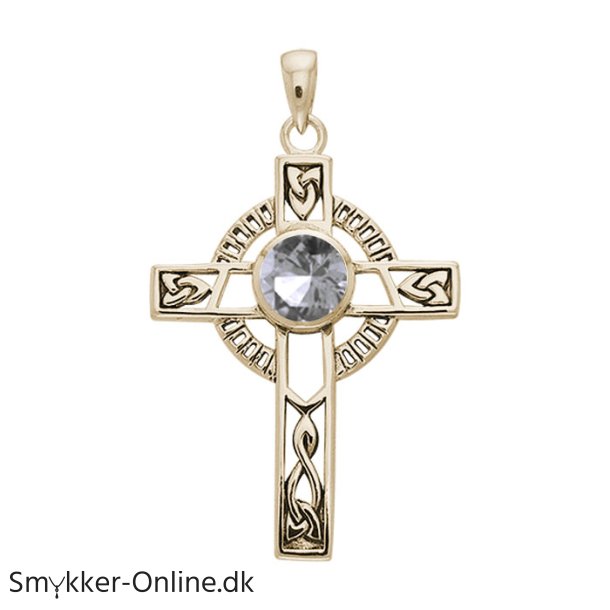 Keltisk kors med Bjergkrystal - 40mm - u/k�de