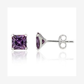 restikker med Lilla Zirkonia - 4mm - pr par