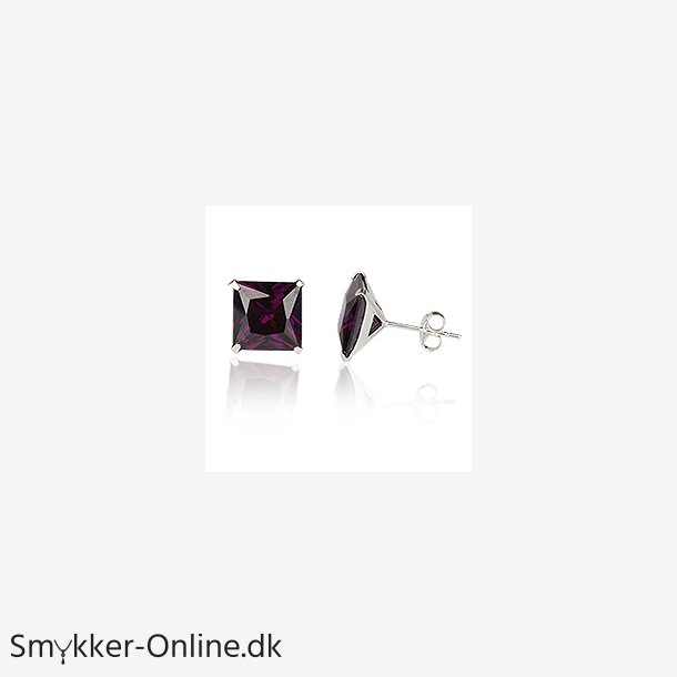 restikker med Lilla Zirkonia - 8mm - pr par