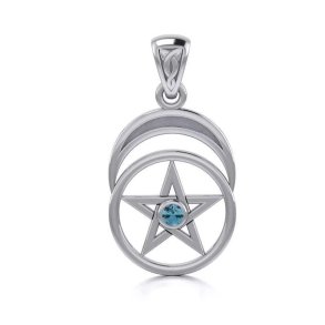 Vedhng med Pentagram og Bl Topas - 26mm - u/kde