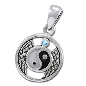 Yin Yang vedh�ng med Bl� Topas - u/k�de